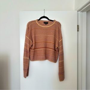 Mauve pink and beige striped cropped sweater Cotton Candy size M/L